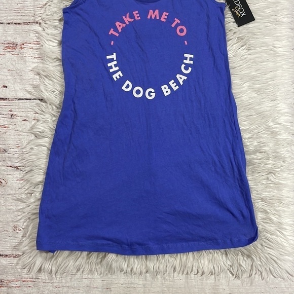 NWT WILDFOX Sun Dog Beach Poolside Baja Blue Cover Up Tunic Dress - Picture 4 of 9